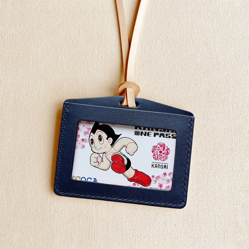 Luca 皮革證件套/悠遊卡套/票卡/皮革卡套 客製化禮物 - 證件套/識別證套 - 真皮 橘色