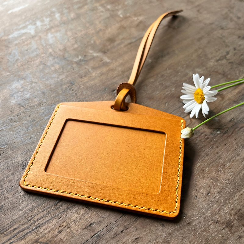 Luca leather ID holder/Easy card holder/ticket card - ID & Badge Holders - Genuine Leather Orange