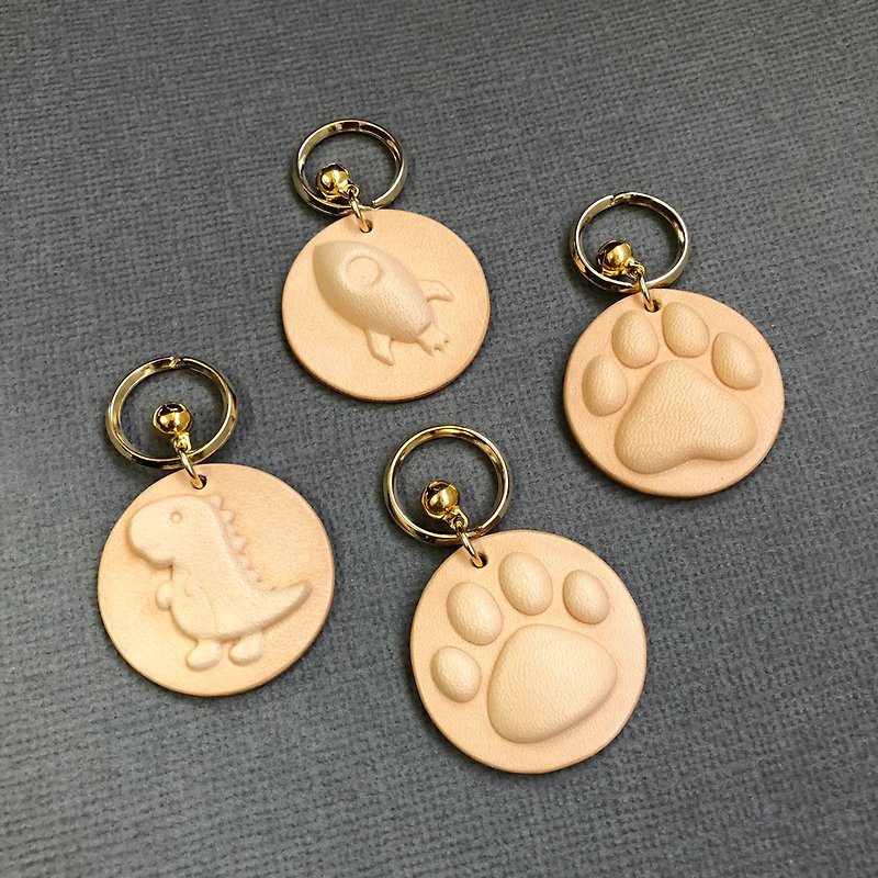 Handmade leather goods made by pets with mini shape charms - หมอน - หนังแท้ 