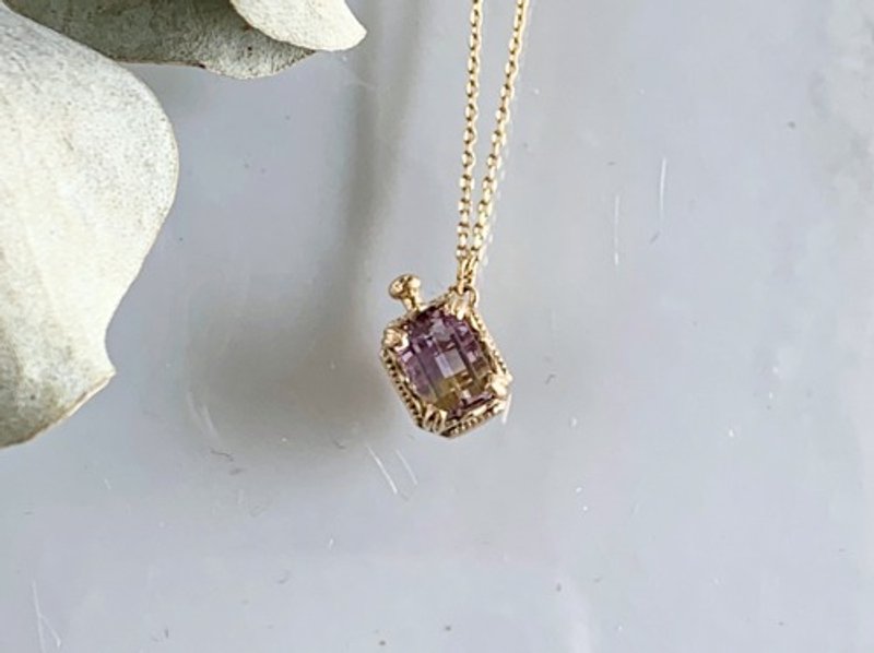 Perfume bottle motif necklace / Ametrine - 項鍊 - 寶石 紫色