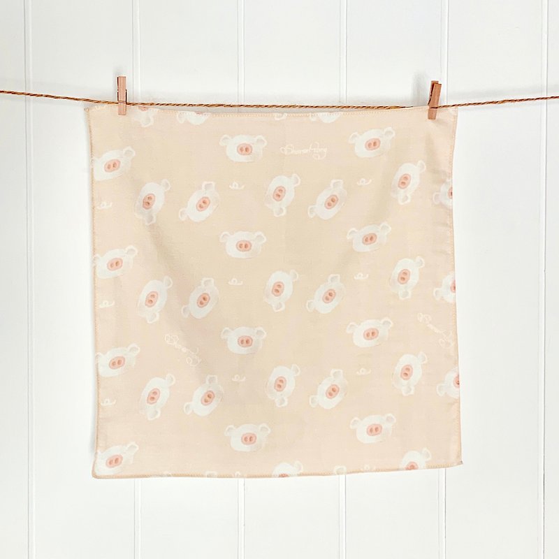 [Special offer for minor imperfections] Pig head multi-square scarf - Handkerchiefs & Pocket Squares - Cotton & Hemp 