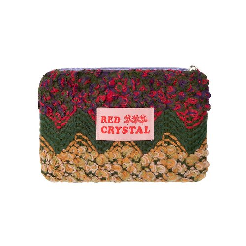 RED CRYSTAL CRAYON WEAVING POUCH (green)