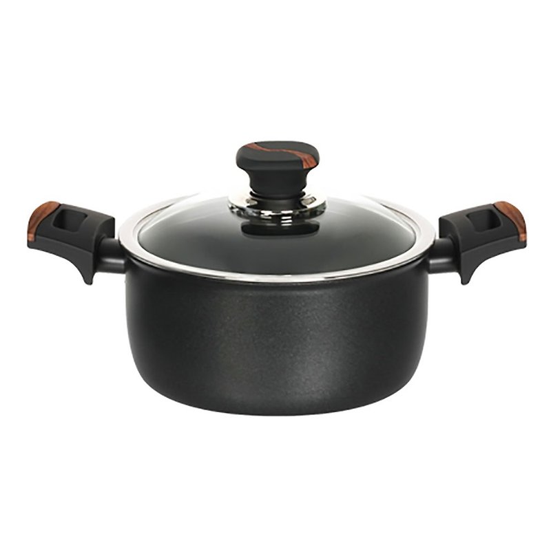 THE LOEL Korean wear-resistant double-eared soup pot 24cm-with glass lid - เครื่องครัว - วัสดุอื่นๆ 