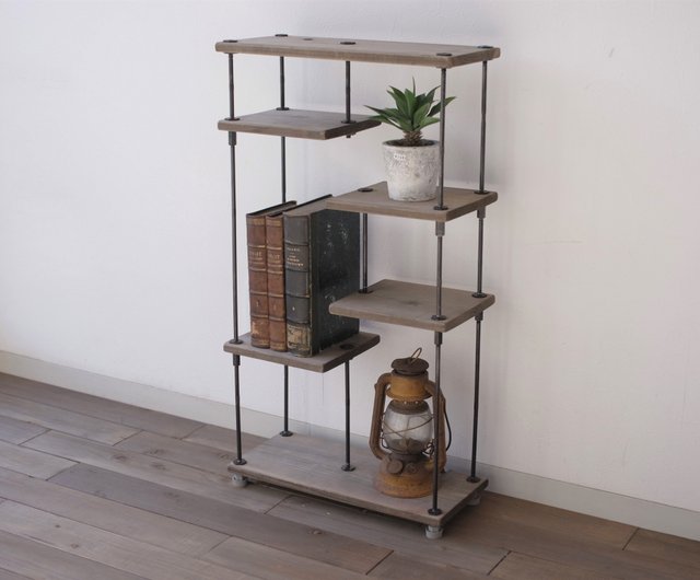 SALE】wood iron shelf 650*400*180 グレイッシュカラー - ショップ