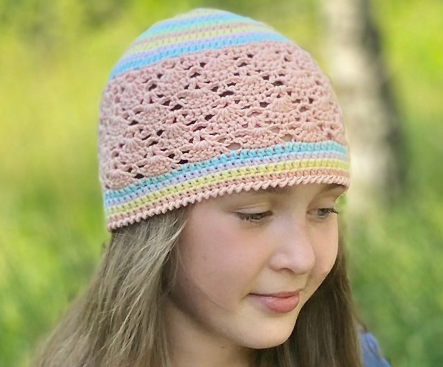 Sweet Stripes Organic Cotton Baby Hat Crochet Kit 