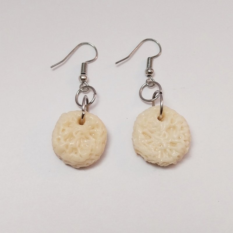Instant Noodle Color Earring Handmade Air Dry Clay Eco Friendly Stainless Hook - 耳環/耳夾/耳骨夾 - 黏土 黃色