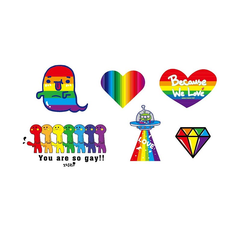 Waterproof Sticker-Rainbow Series-Rainbow Power - สติกเกอร์ - วัสดุกันนำ้ หลากหลายสี