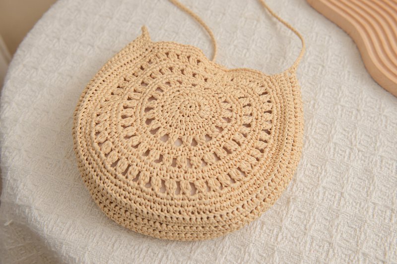 Straw summer round bag - กระเป๋าแมสเซนเจอร์ - วัสดุกันนำ้ หลากหลายสี