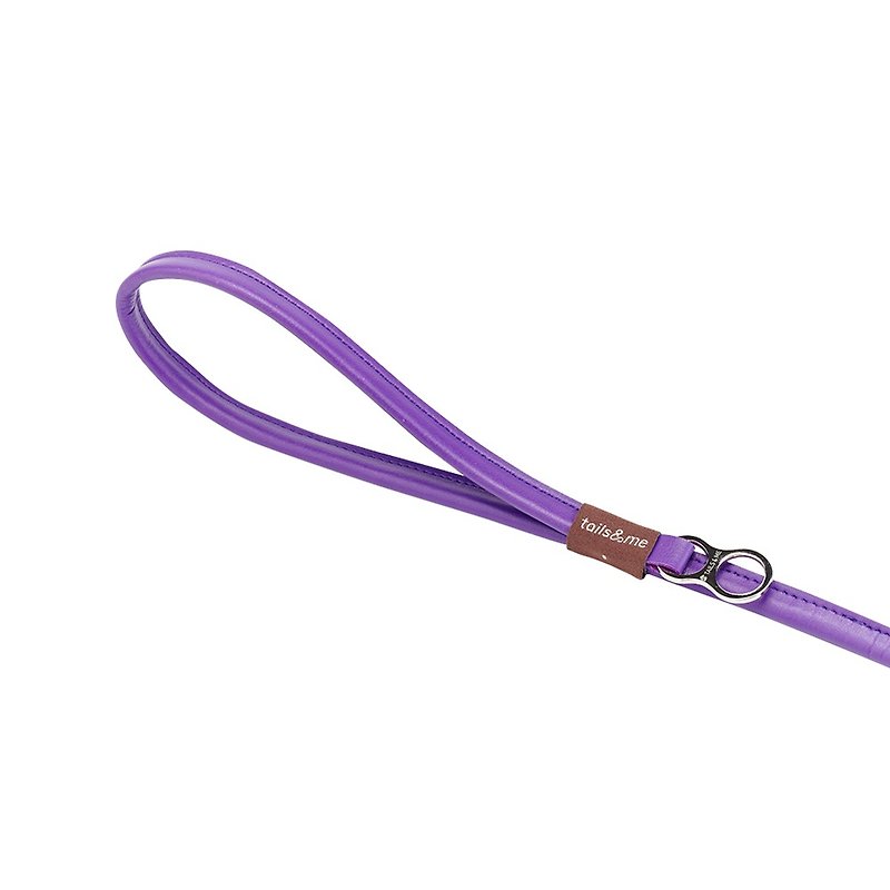 [Tail and Me] Natural Concept Leather Leash Quartz Purple - ปลอกคอ - วัสดุอื่นๆ สีม่วง