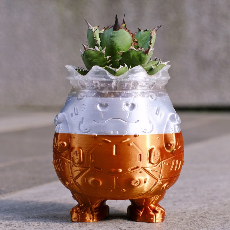 Fat Egg King Plant pot 3D printed pot original design succulent pot - ตกแต่งต้นไม้ - พลาสติก 