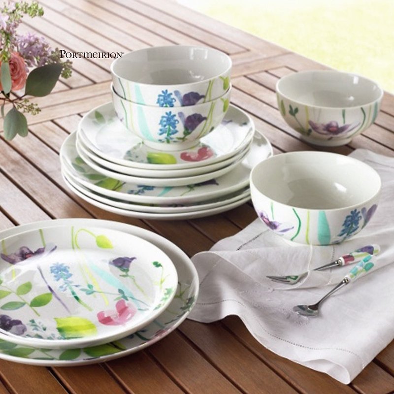 Portmeirion Water Garden 12 Piece Set - Plates & Trays - Porcelain Multicolor