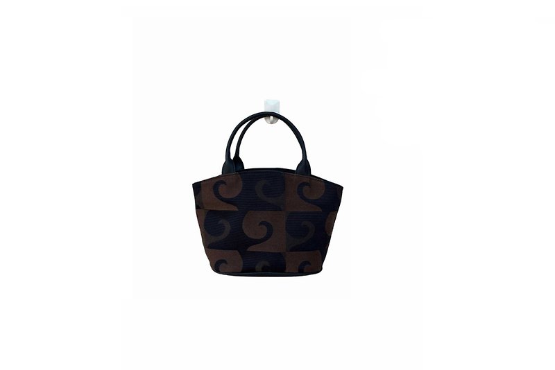 Vintage Pierre Cardin Fan Shaped Small Size top handle bag,Monogram logo printed - Handbags & Totes - Polyester Brown