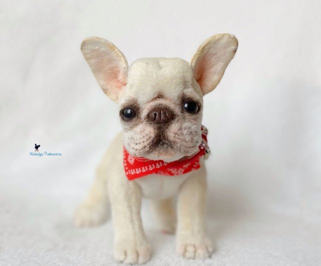 realistic stuffed french bulldog