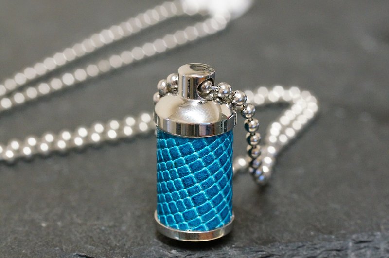Leather Aroma Jar Necklace - Necklaces - Stainless Steel 
