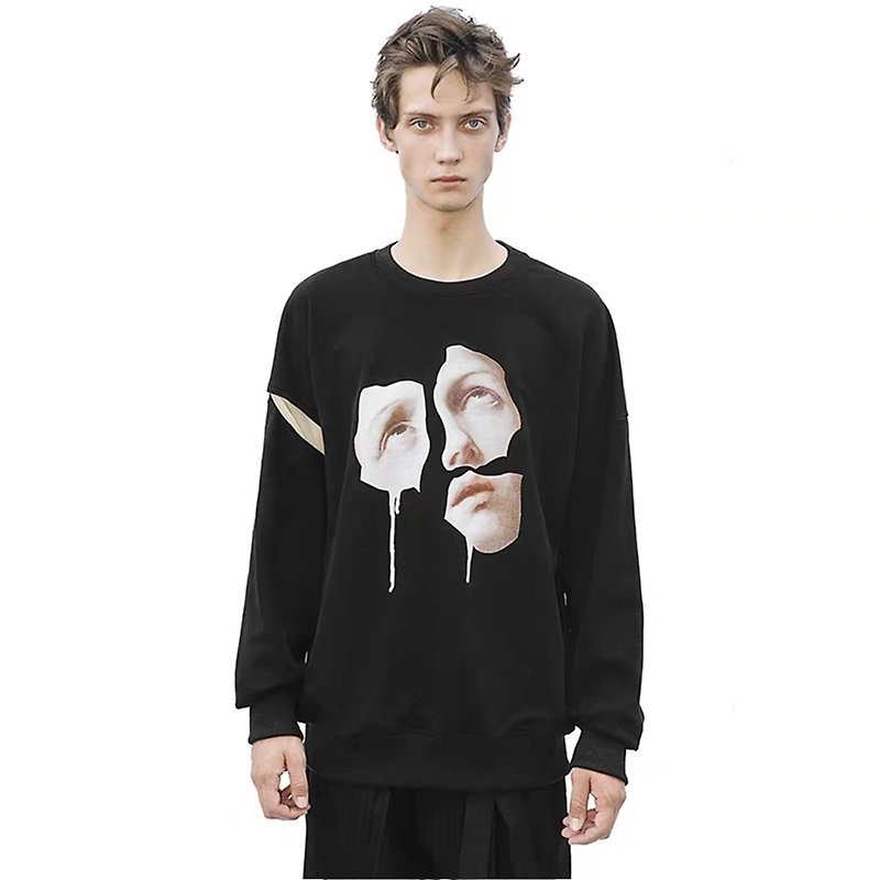 PHIM dissolving portrait print cotton sweatshirt