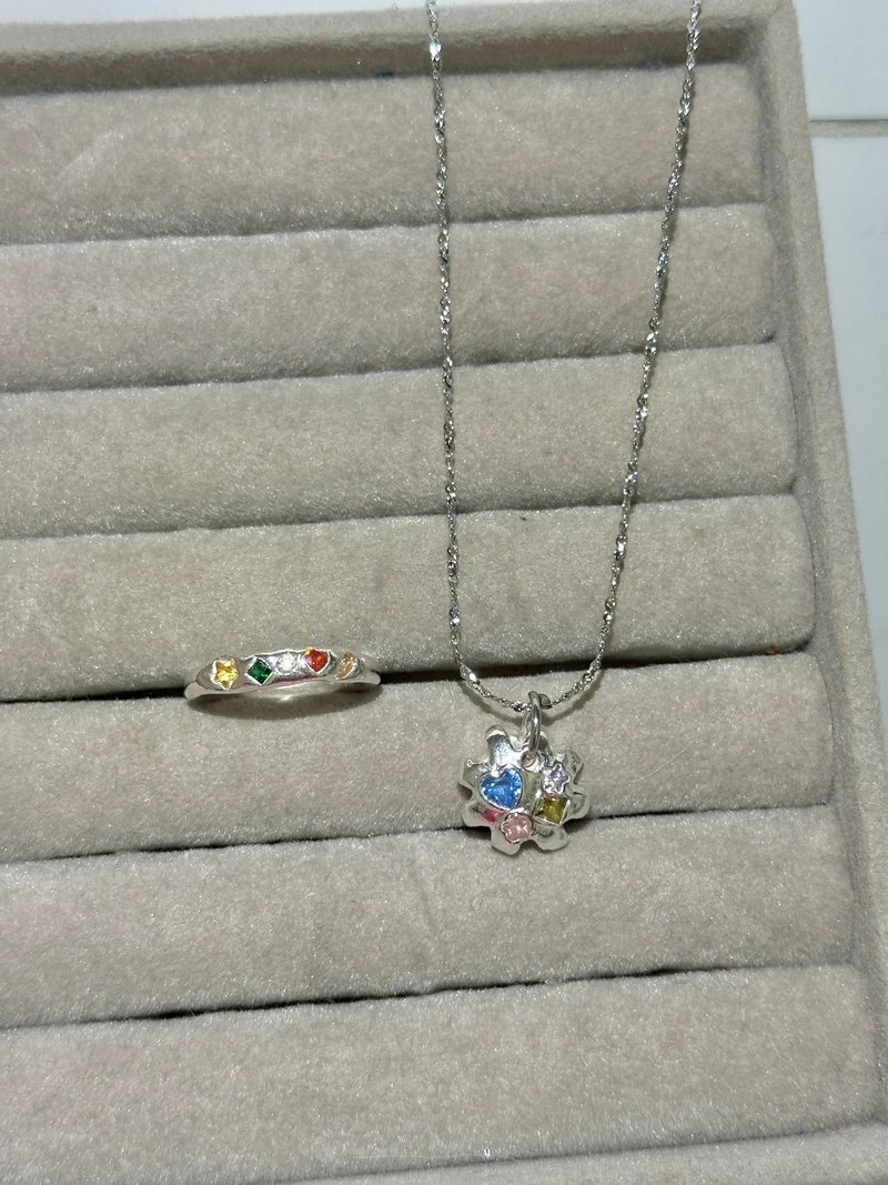 台南 純銀寶石吊墜 銀黏土課程 手作項鍊 - 金工/銀器 - 純銀 