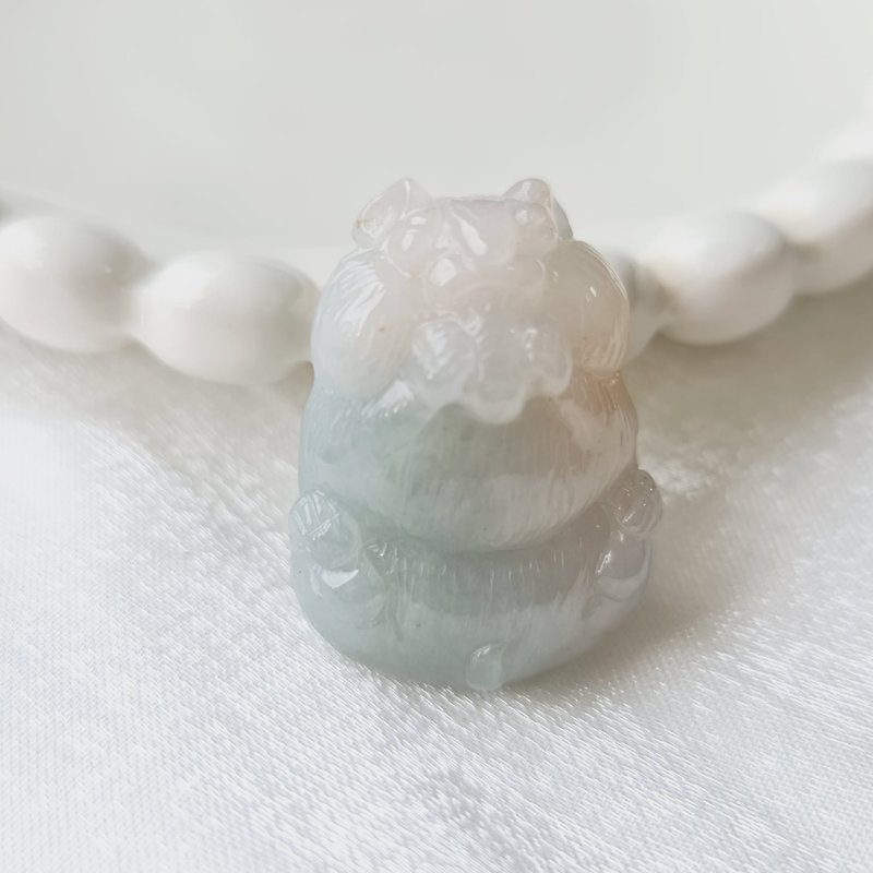 Ice glue sky blue marmot | natural Burmese jade A grade jadeite - สร้อยคอ - หยก 