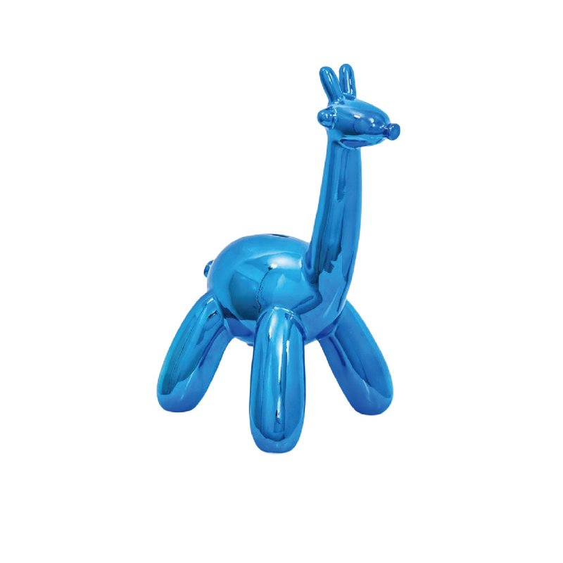 加拿大 Made by Humans 動物造型存錢筒 - 長頸鹿 (藍色) - 公仔/玩偶 - 陶 藍色