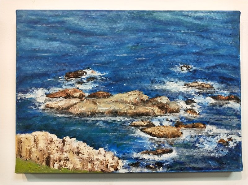 Sandy wong oil painting creation original coast of Bitou Cape - Posters - Other Materials Pink