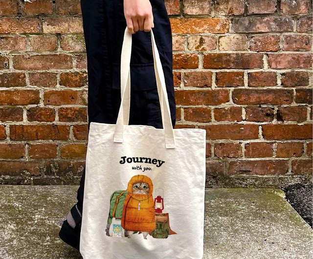 A3 Size Compatible Tote Bag Journey with you. The camper cat