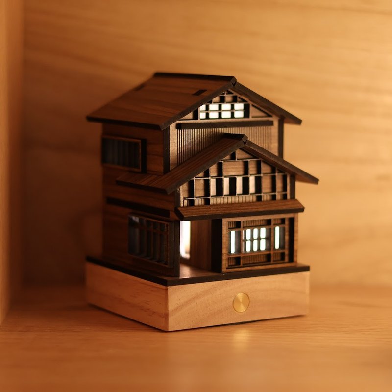 【海之京都-翼宿四/伊根舟屋】床頭燈/桌面擺件/USB/送小船 - 燈具/燈飾 - 木頭 咖啡色
