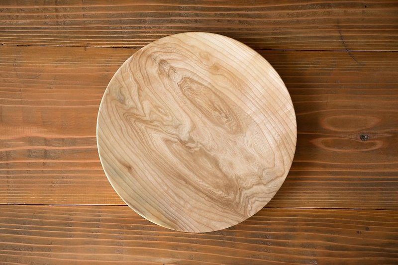 木頭 碟子/醬料碟 卡其色 - [Limited to only one point - tree 30cm of potter's wheel grind of wooden plate plug (to do)