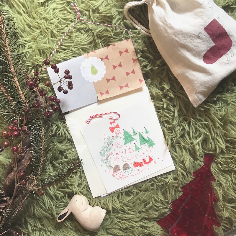 Christmas card combination small gift bag - การ์ด/โปสการ์ด - กระดาษ 