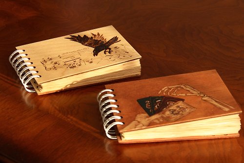 Ouroboros Pyrography Custom design wooden notebook Customized Gift Christmas Gift Wrapping