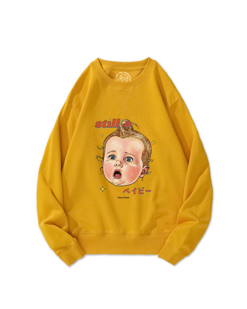 Still a baby Long-Sleeved Shirt - Unisex Hoodies & T-Shirts - Cotton & Hemp Yellow