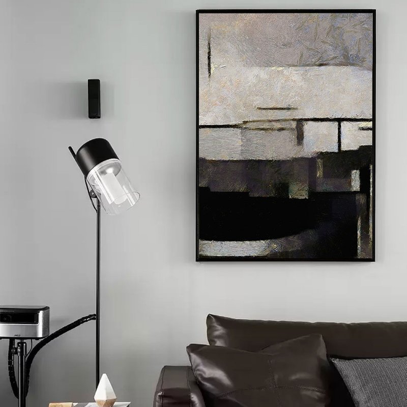 Serene Realm II-Art Grey Abstract Art Print, Interior Art Abstract, Living Room - โปสเตอร์ - วัสดุอื่นๆ หลากหลายสี