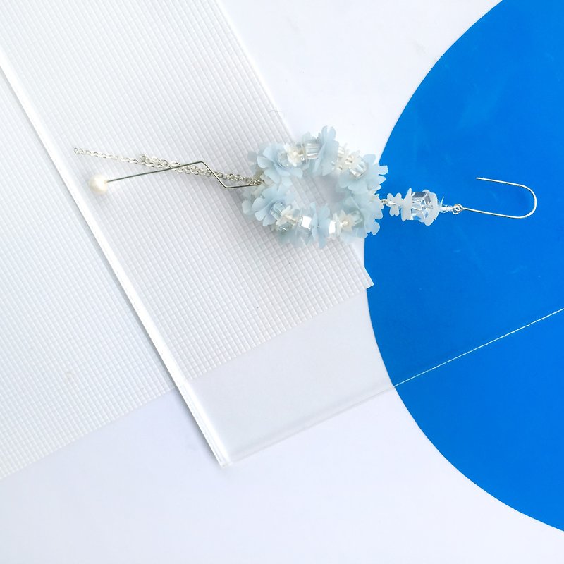 Jane wang handmade - Daring series of jump ballet girls light blue long earrings ear clip - Earrings & Clip-ons - Other Materials Blue