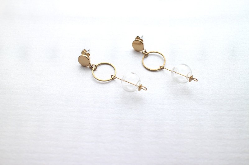 Orang bubbles-Handmade earrings - Earrings & Clip-ons - Glass Transparent