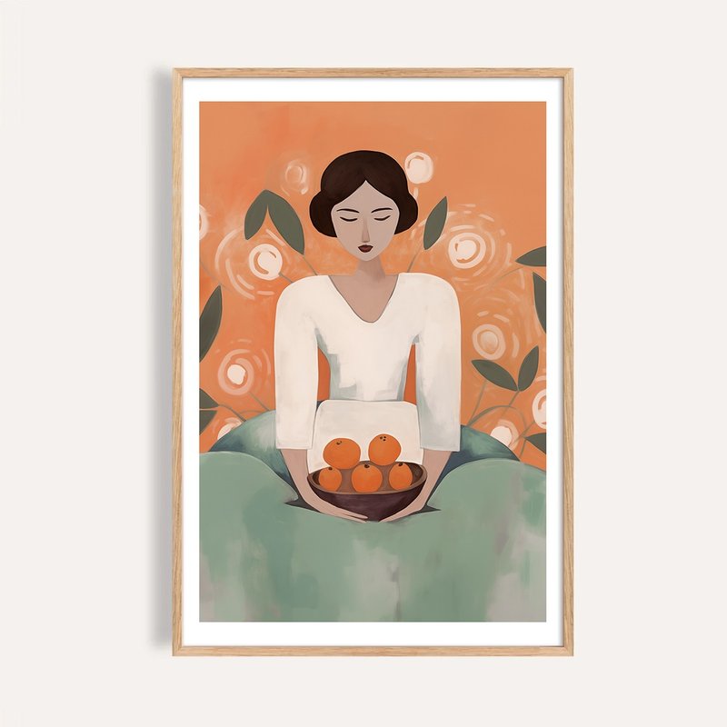 橘子與女人 Lady with Tangerines / 當代人物插畫 海報 掛畫 - 海報/掛畫/掛布 - 紙 