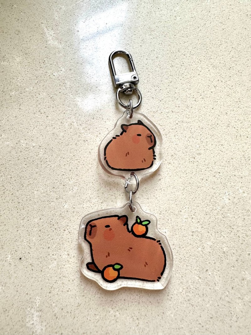 capybara family acrylic charm keychain - Keychains - Acrylic 