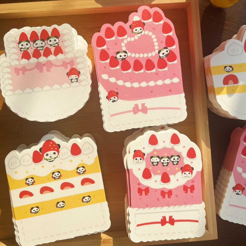 【草莓蛋糕】異形機關蛋糕裝飾手帳便簽可愛 - 筆記本/手帳 - 紙 多色