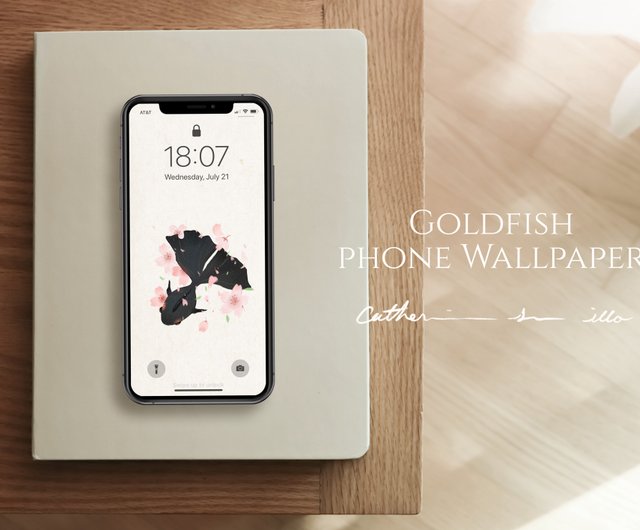 電子ファイル Zhaofu Little Goldfish D Model 携帯電話の壁紙 イラストの壁紙 モバイル周辺機器 ショップ Catherine Sun Illo ガジェット Pinkoi