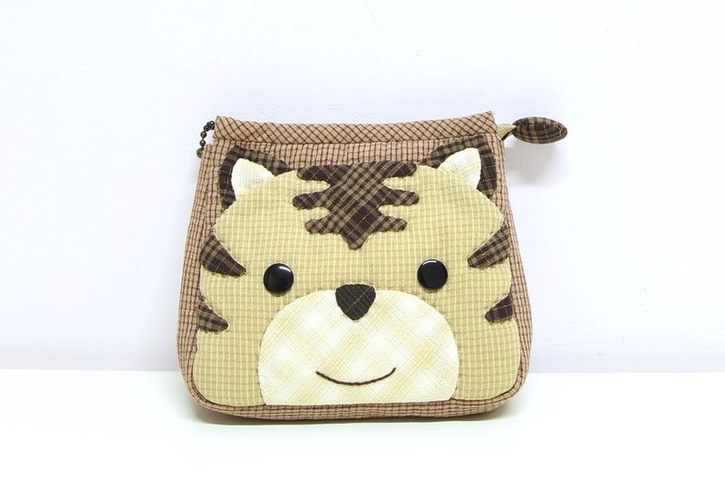 Tiger Patchwork Storage Bag - กระเป๋าเครื่องสำอาง - ผ้าฝ้าย/ผ้าลินิน 