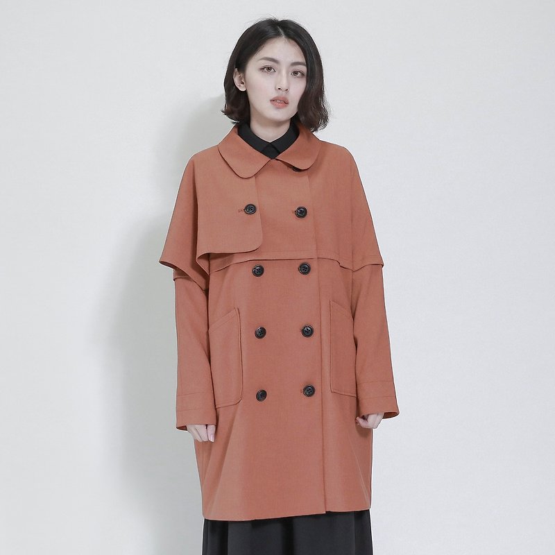 Spread vintage jacket_7AF305_Autumn Maple Brown - เสื้อแจ็คเก็ต - ผ้าฝ้าย/ผ้าลินิน สีส้ม