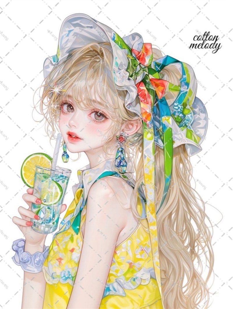 original sticker no.6440 人物ステッカー オリジナルステッカー 人物ステッカー 女の子ステッカー オリジナル人物ステッカー - 貼紙 - 紙 