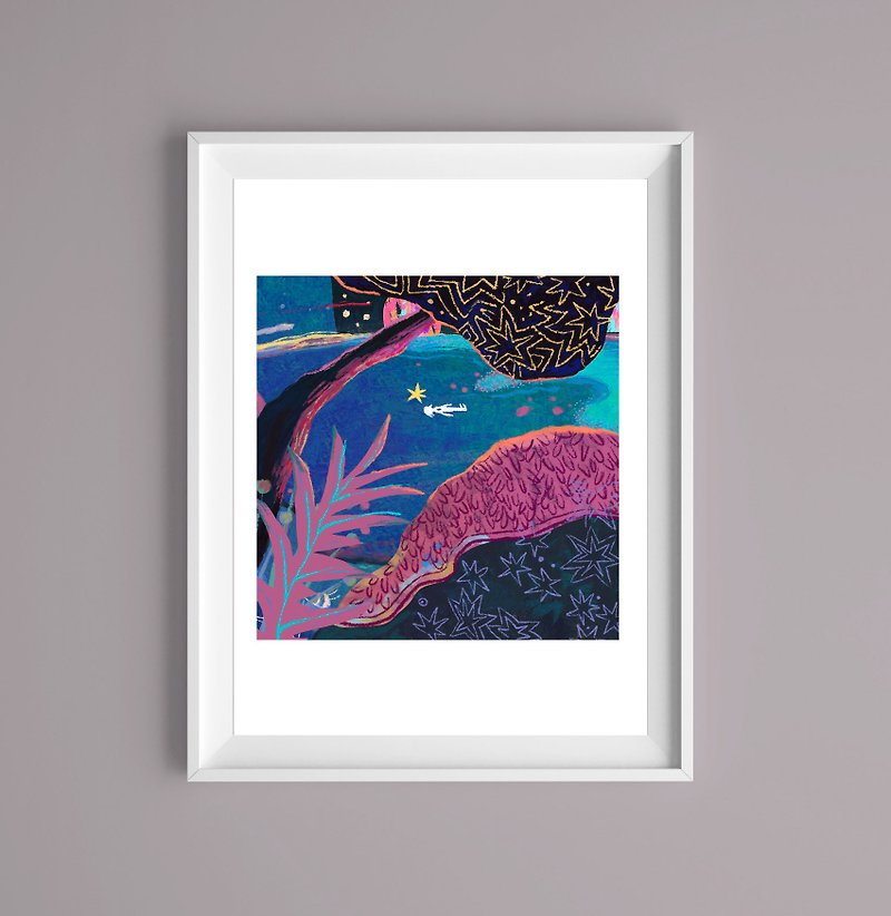 Artist Giclée A5 art print A Star and Me -Home Deco- - โปสเตอร์ - กระดาษ หลากหลายสี