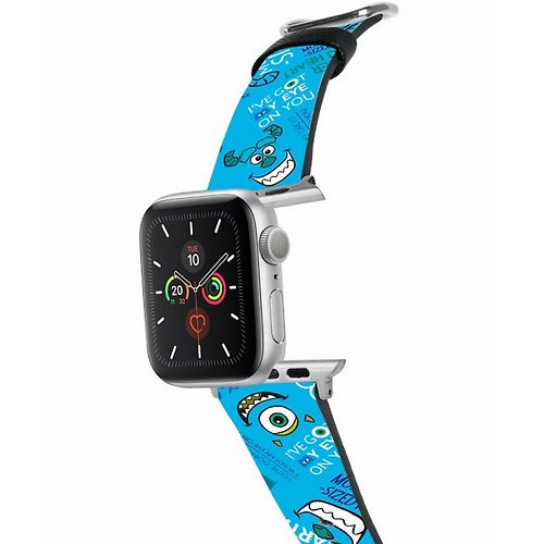 The Hood Pinkoi 旗艦店 迪士尼100週年怪獸公司十字壓紋牛皮Apple Watch真皮皮革錶帶5549