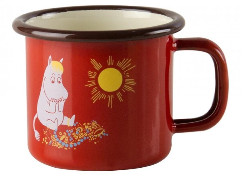 Moomin Finland glutinous rice espresso coffee cup 1.5dl / Christmas gift / exchange gift (2016 summer new ruby ​​red glutinous rice) - Mugs - Enamel Red