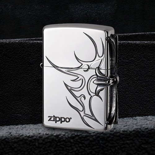 Zippo 【ZIPPO官方旗艦店】 十字金屬徽章(全亮銀)防風打火機 ZA-3-155B