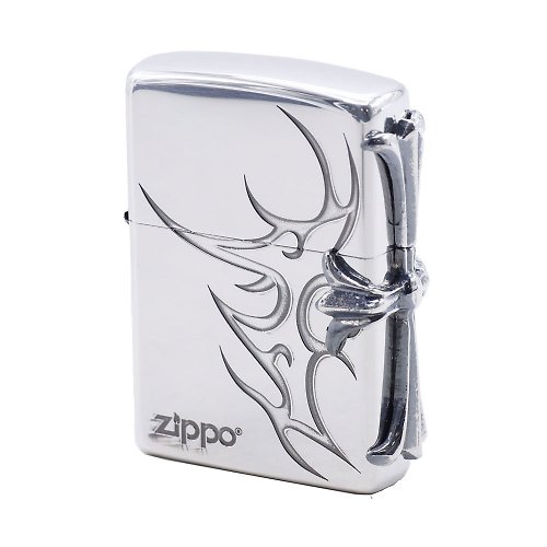 ZIPPO official flagship store] Cross metal badge (bright black