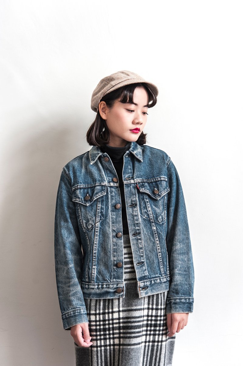 Vintage Levi's Denim 重磅牛仔古著外套 - 女大衣/外套 - 棉．麻 藍色