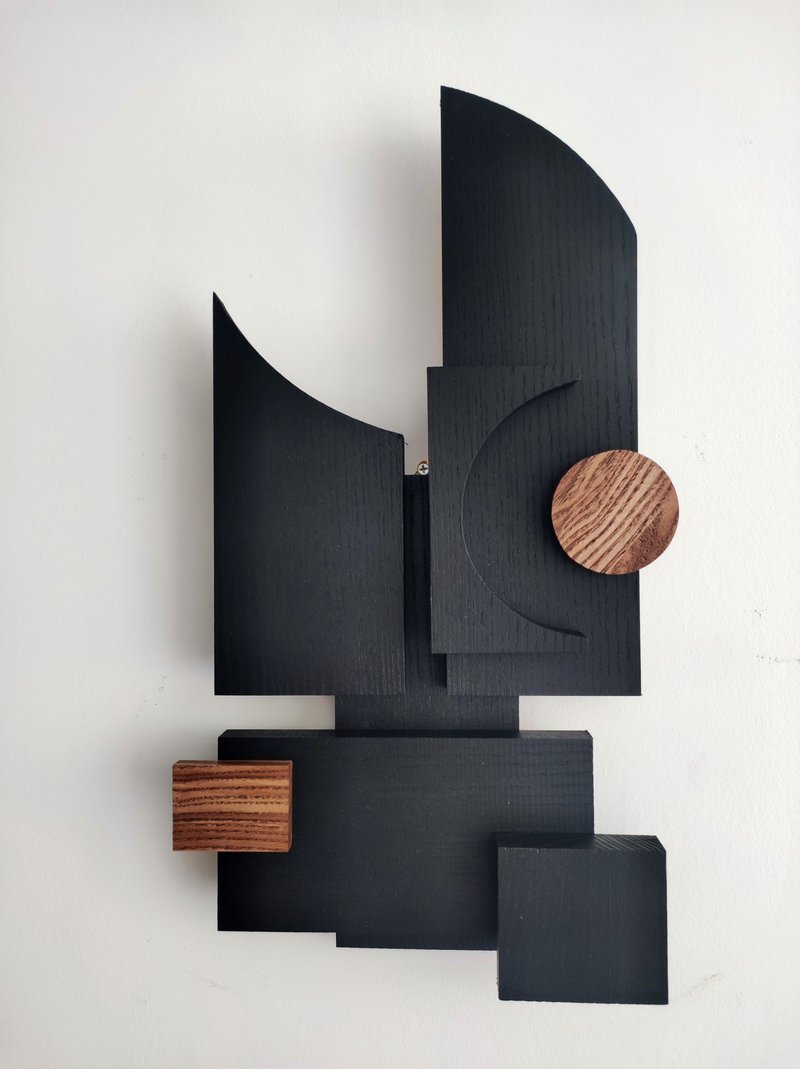 A wooden panel as part of the interior - an abstract composition. - Wall Décor - Wood Black