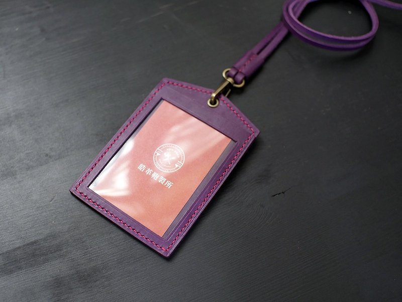 [Christmas Offer] [Enlarged Window] Straight Identification Card-Purple - ID & Badge Holders - Genuine Leather Purple