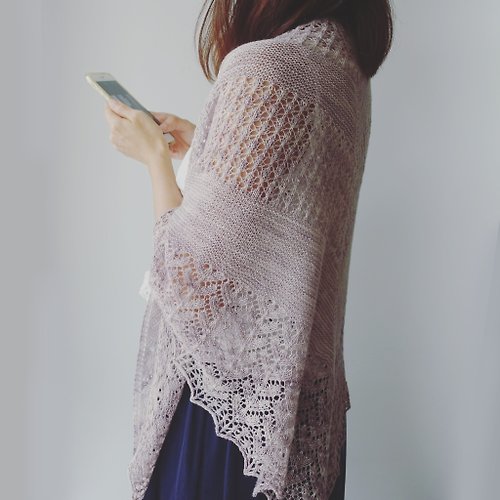 Irene's Knitting Design Lilac蕾絲披肩 編織說明書 電子檔