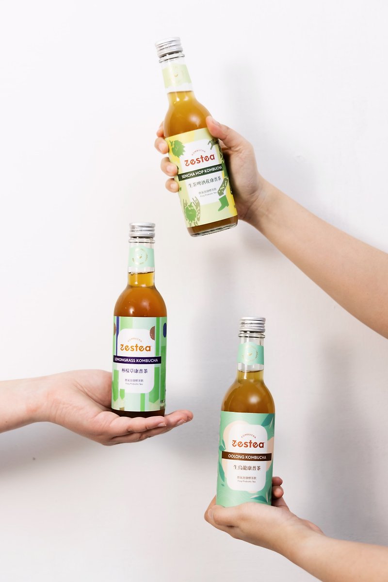Zestea Green Paradise group 300ML*12 bottles (no additives, rich in probiotics) - Tea - Fresh Ingredients 