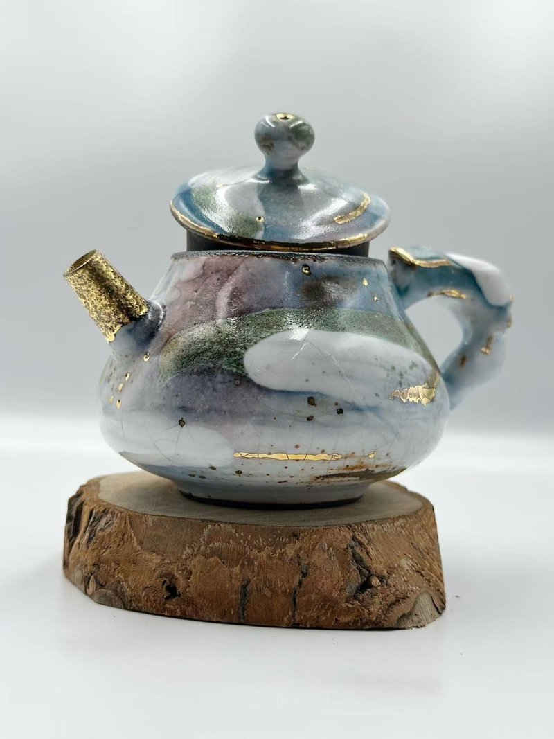 Handmade-opening series-landscape gilt wild teapot-about 180cc - Teapots & Teacups - Pottery 